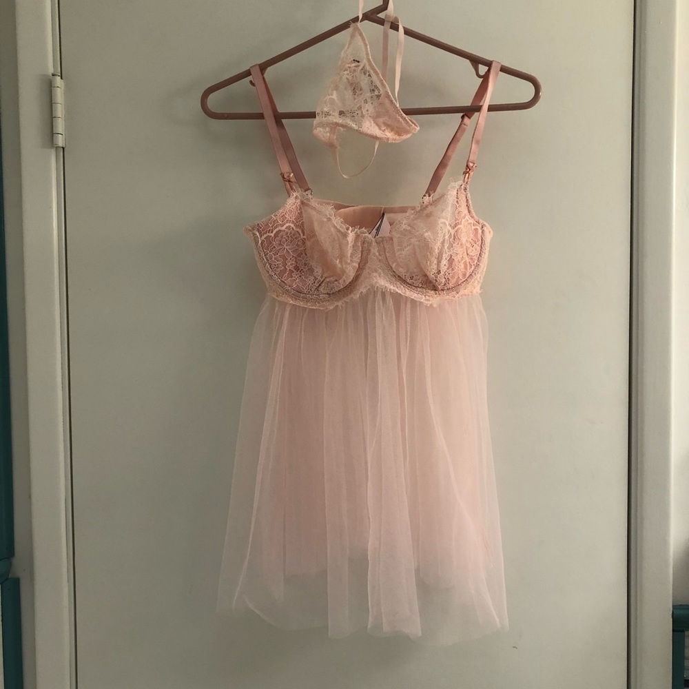 COPY - Victoria Secret lace bra-baby doll with matching G-String panty. Never w…